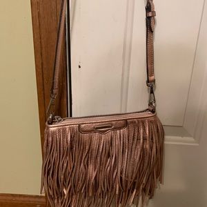 Rebecca Minkoff Finn Metallic Fringe, Rose Gold